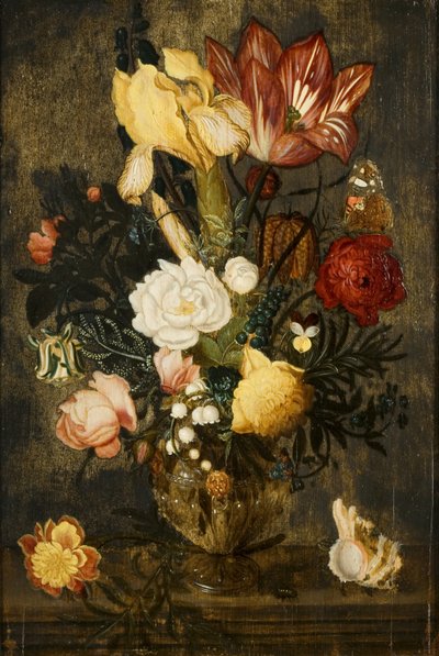 Flowers in a Vase with Lion Masks by Ambrosius the Elder Bosschaert